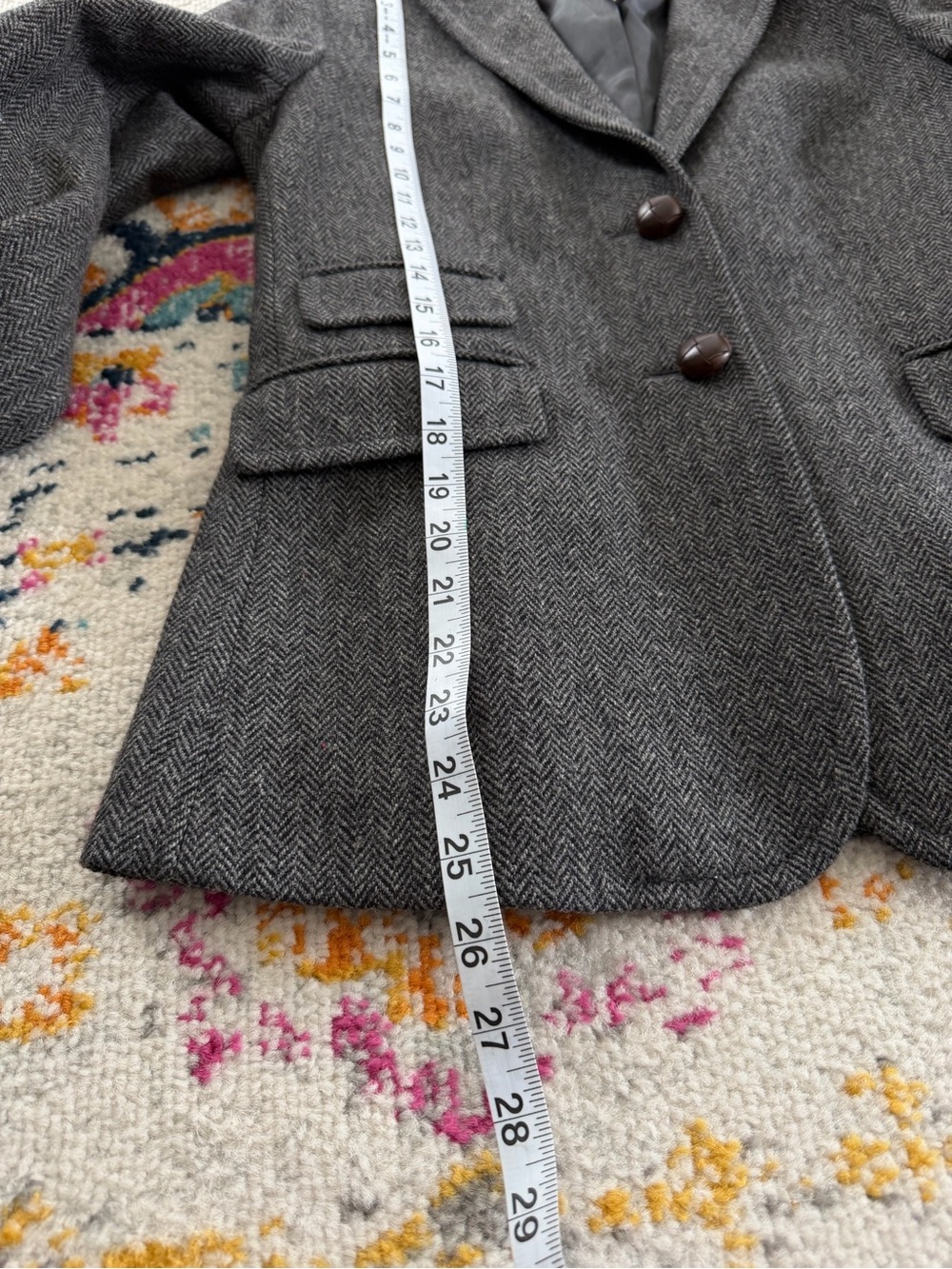 J. Crew 100% Wool Hack ing Blazer in Gray Herringbone Size 6 Preppy Academia - Picture 15 of 15